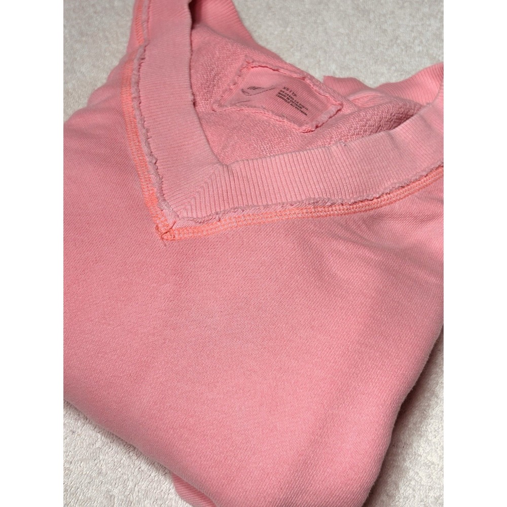 Aerie Women's Vacay Every Day Oversized V Neck Sweatshirt Coral Pink XS EUC